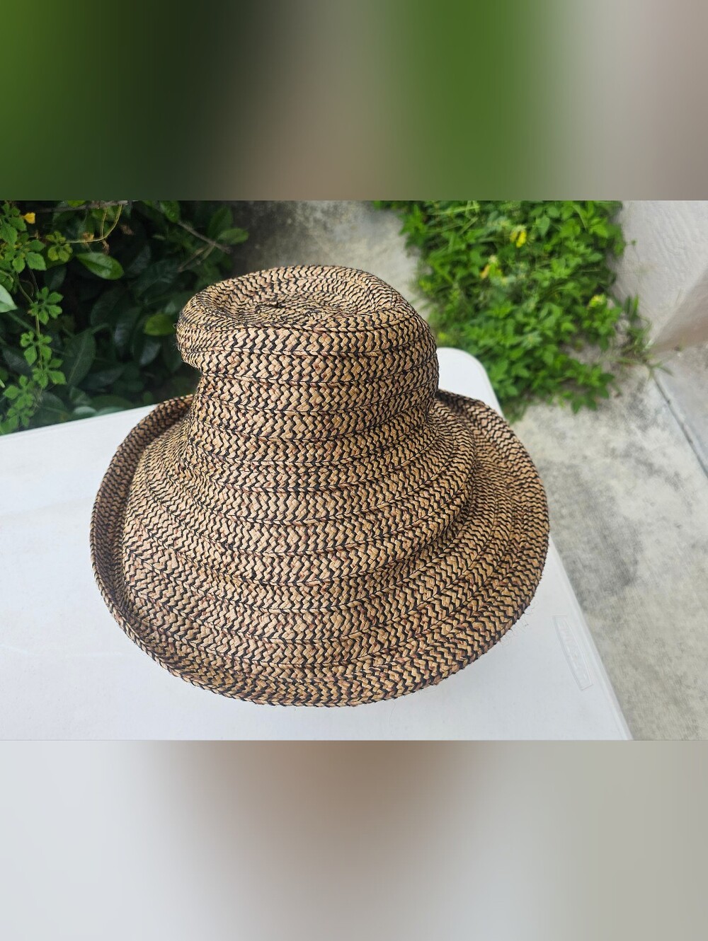 Woven Straw Sun Hat - Natural/Brown